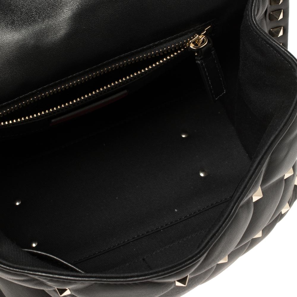 Valentino Black Quilted Leather Medium VLTN Candystud Top Handle Bag In New Condition In Dubai, Al Qouz 2