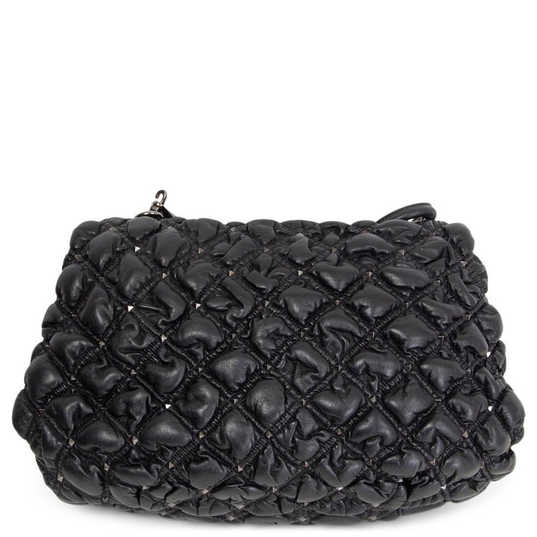 VALENTINO black quilted leather SPIKEME Shoulder Bag at 1stDibs