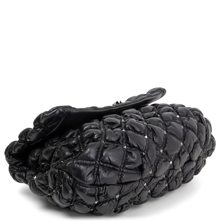 VALENTINO black quilted leather SPIKEME Shoulder Bag at 1stDibs