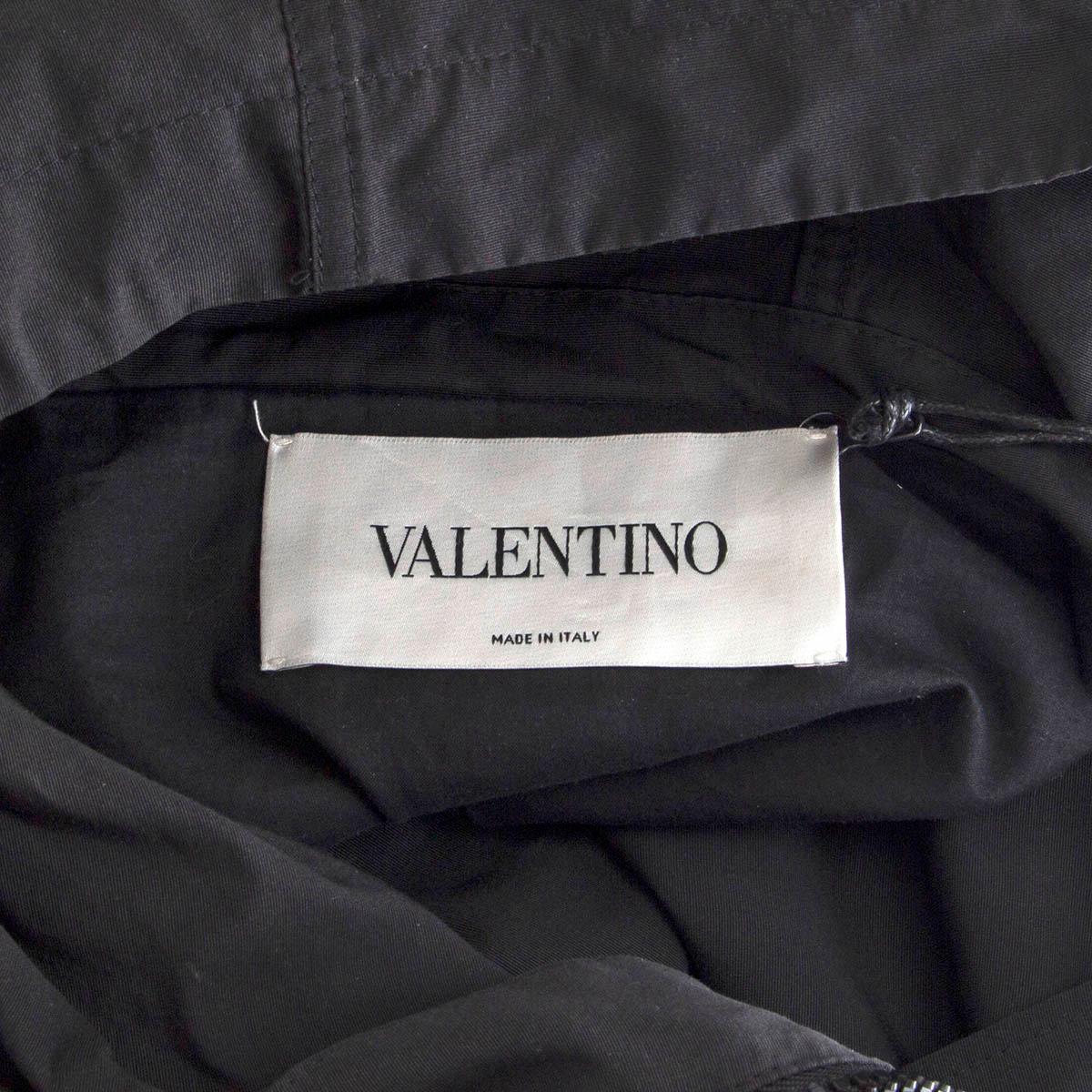 Women's VALENTINO black & red cotton VLTN LOGO HOODED Coat Jacket 40 S For Sale