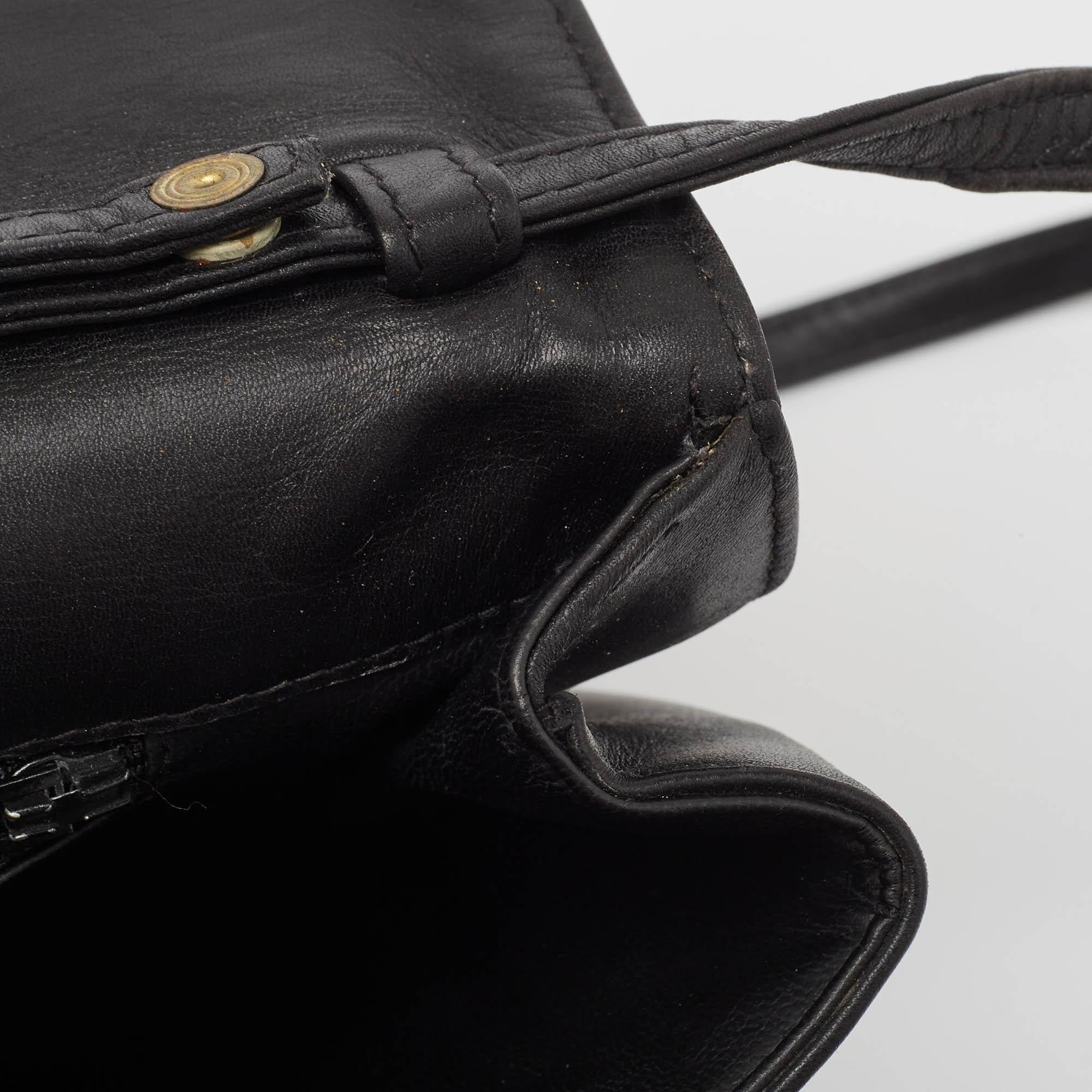 Valentino Black/Red Leather Logo Embossed Oversized Clutch Bag 2