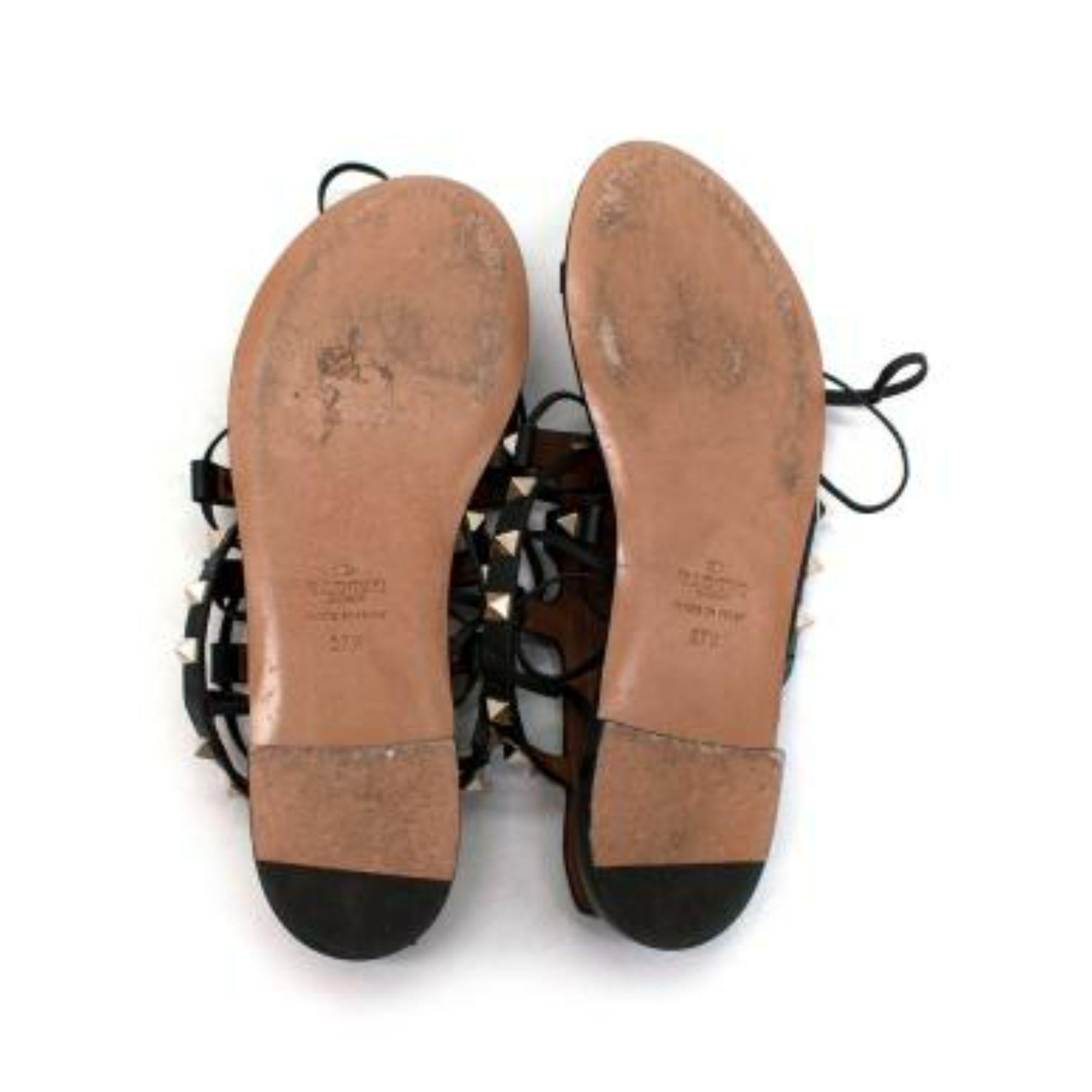 Valentino Black Rockstud Gladiator Sandals For Sale 6