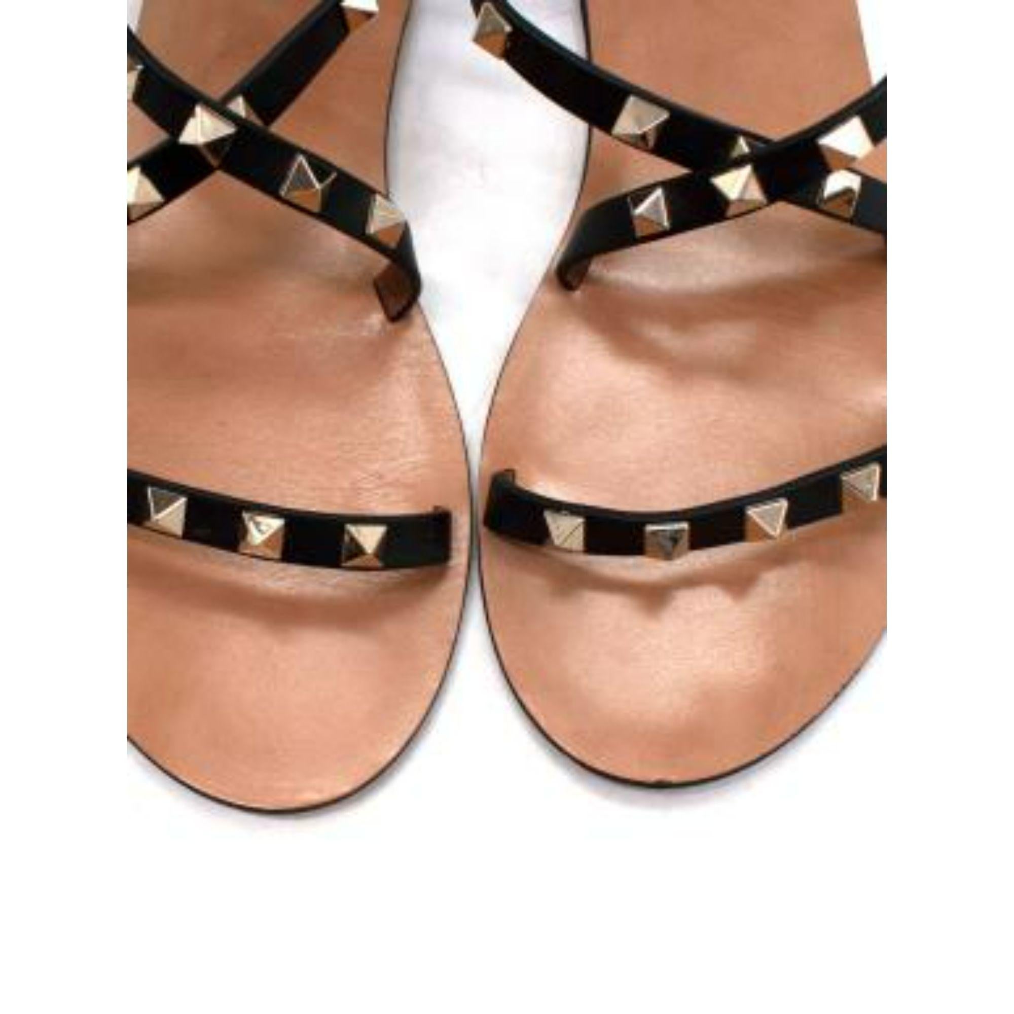 Valentino Black Rockstud Gladiator Sandals For Sale 3