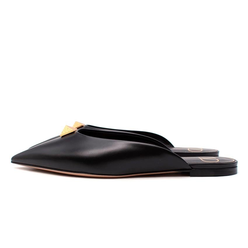 Women's Valentino Black Rockstud Pointed Toe Mules For Sale
