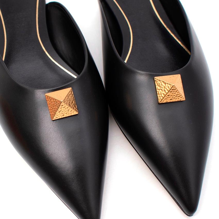 Valentino Black Rockstud Pointed Toe Mules For Sale 3