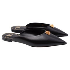 Valentino Black Rockstud Pointed Toe Mules