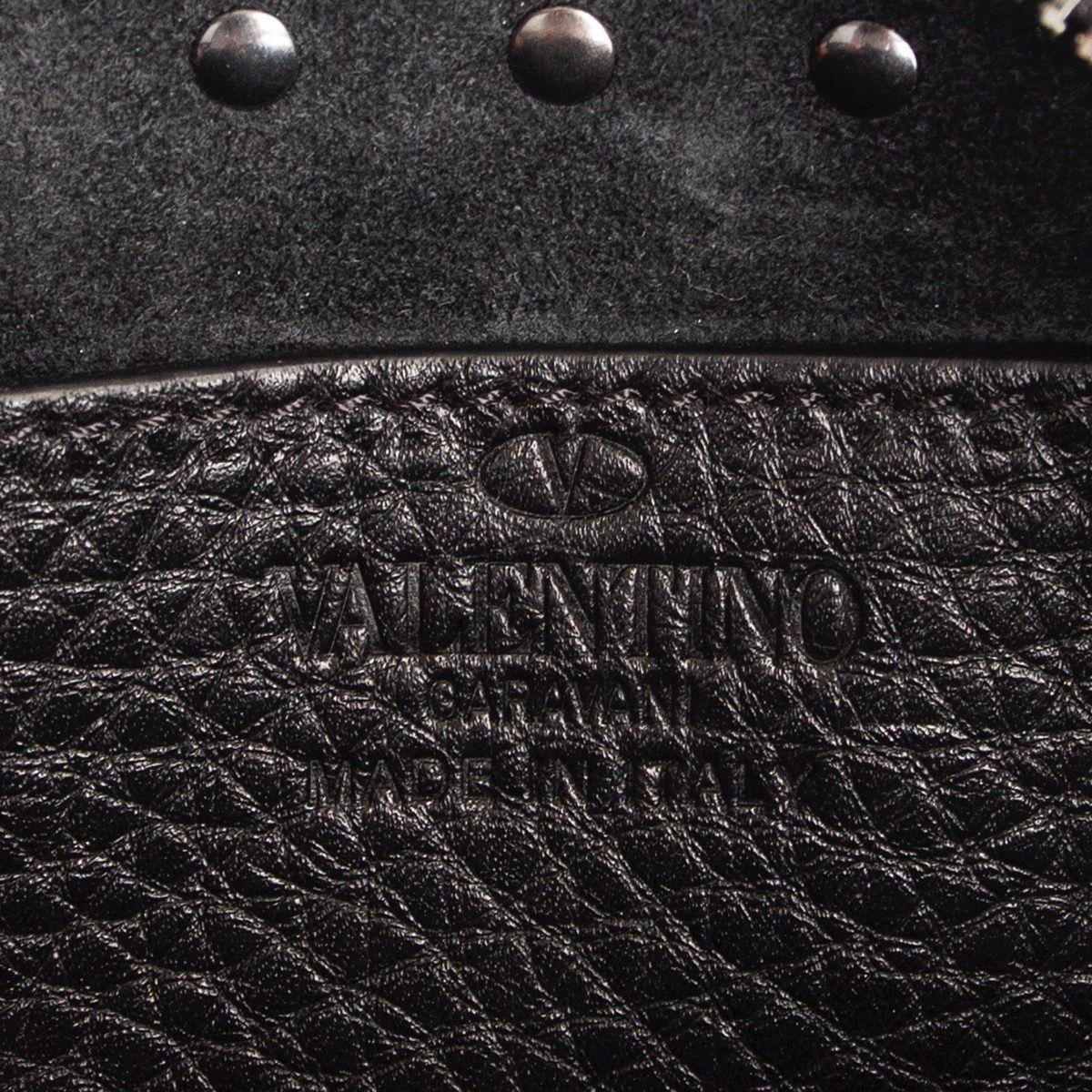 Women's VALENTINO black ROLLING ROCKSTUD SMALL CHAIN CROSSBOY CAMERA Shoulder Bag