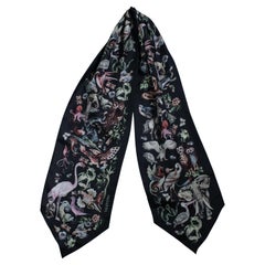Valentino, black safari printed silk scarf