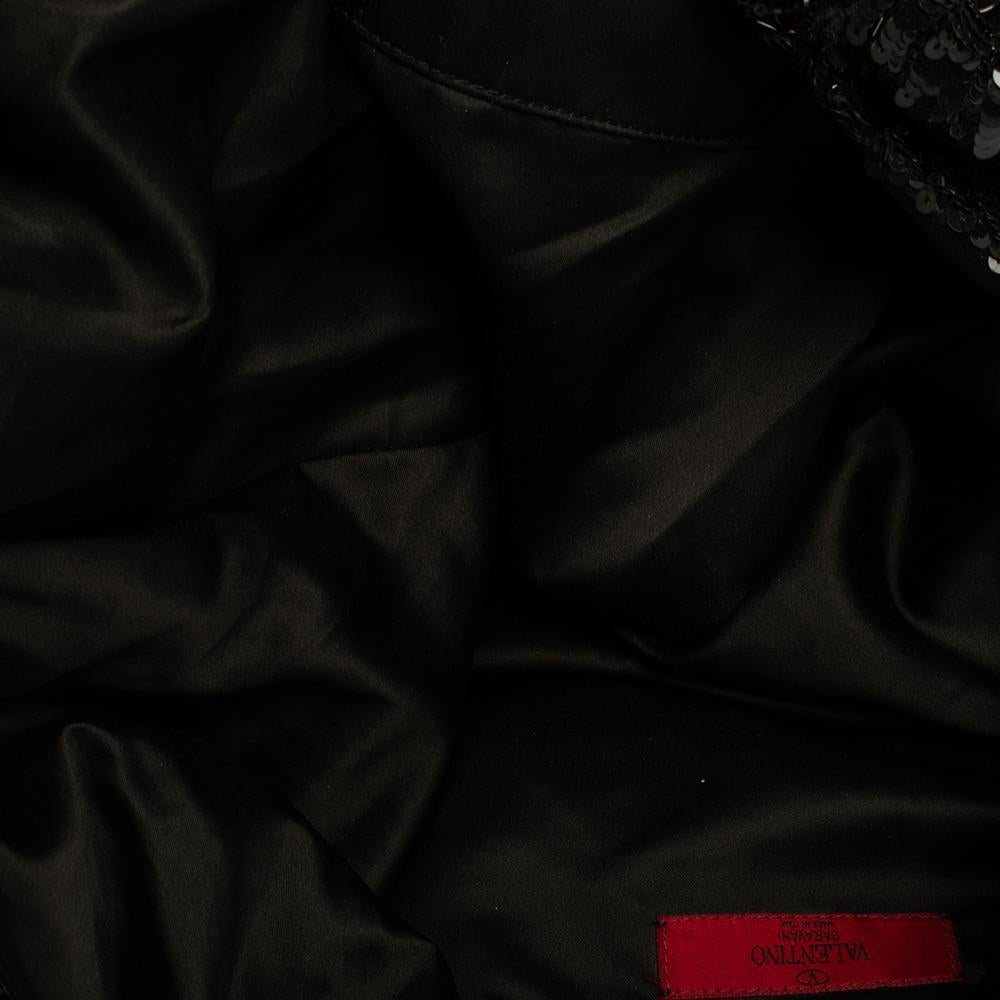Valentino Black Sequin Bow Hobo 7