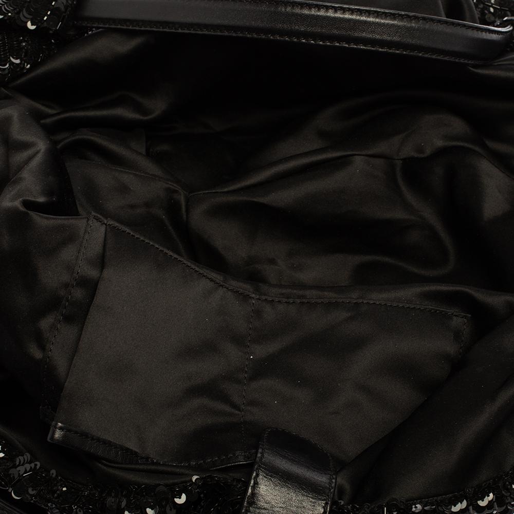 Valentino Black Sequin Bow Hobo 8
