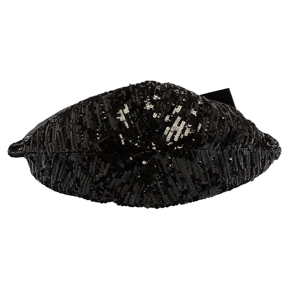 Valentino Black Sequin Bow Hobo 3