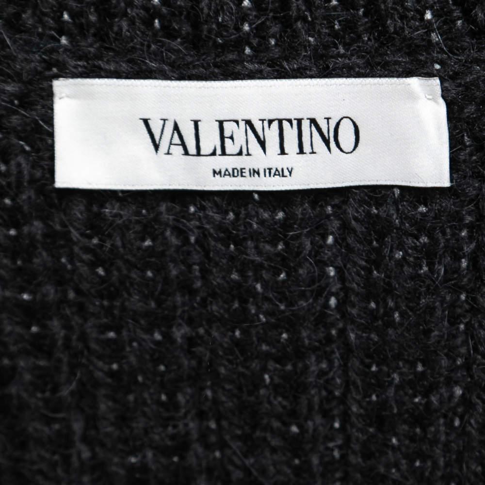 Valentino Black Sequin Embellished Wool Sweater Vest S For Sale 2