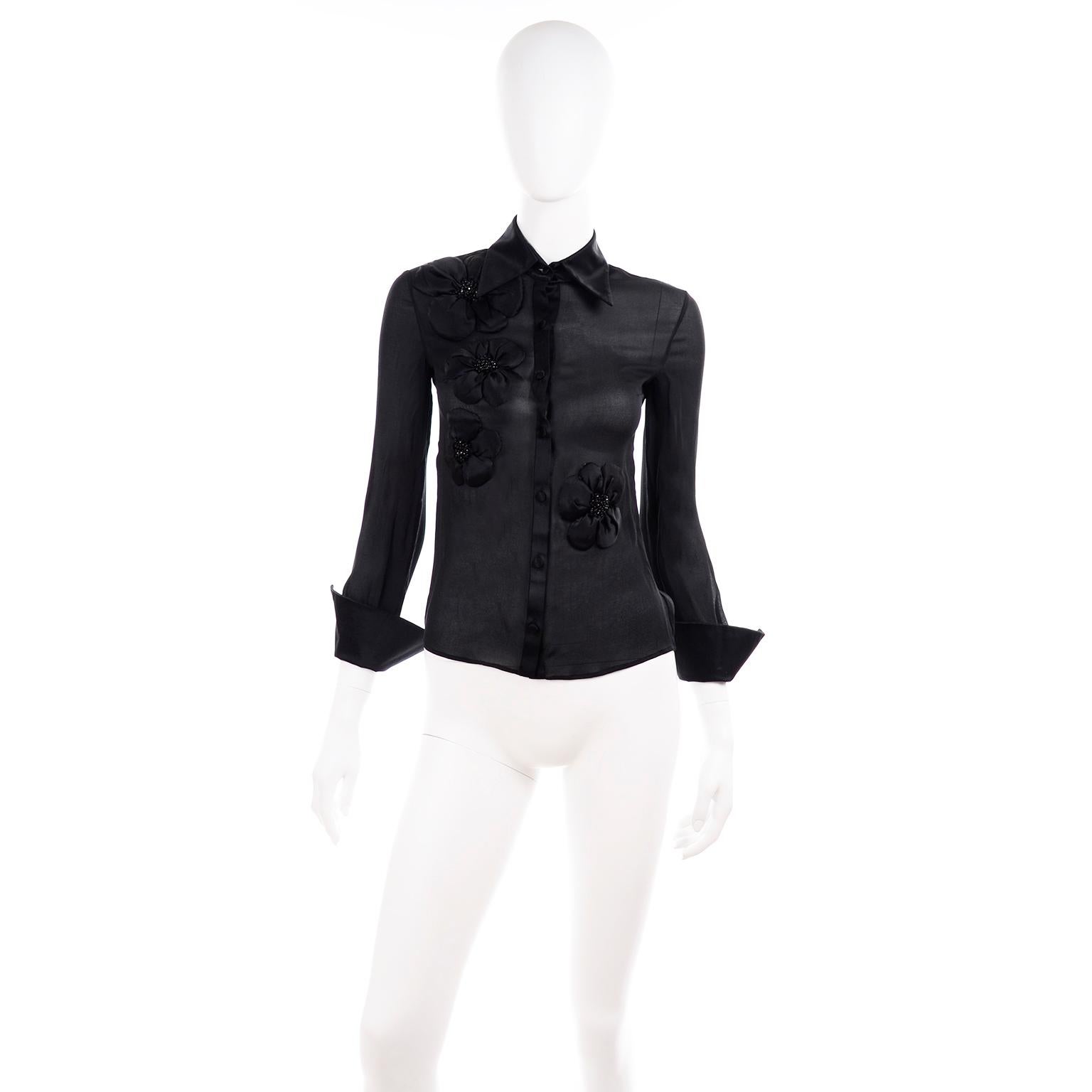 black chiffon blouse