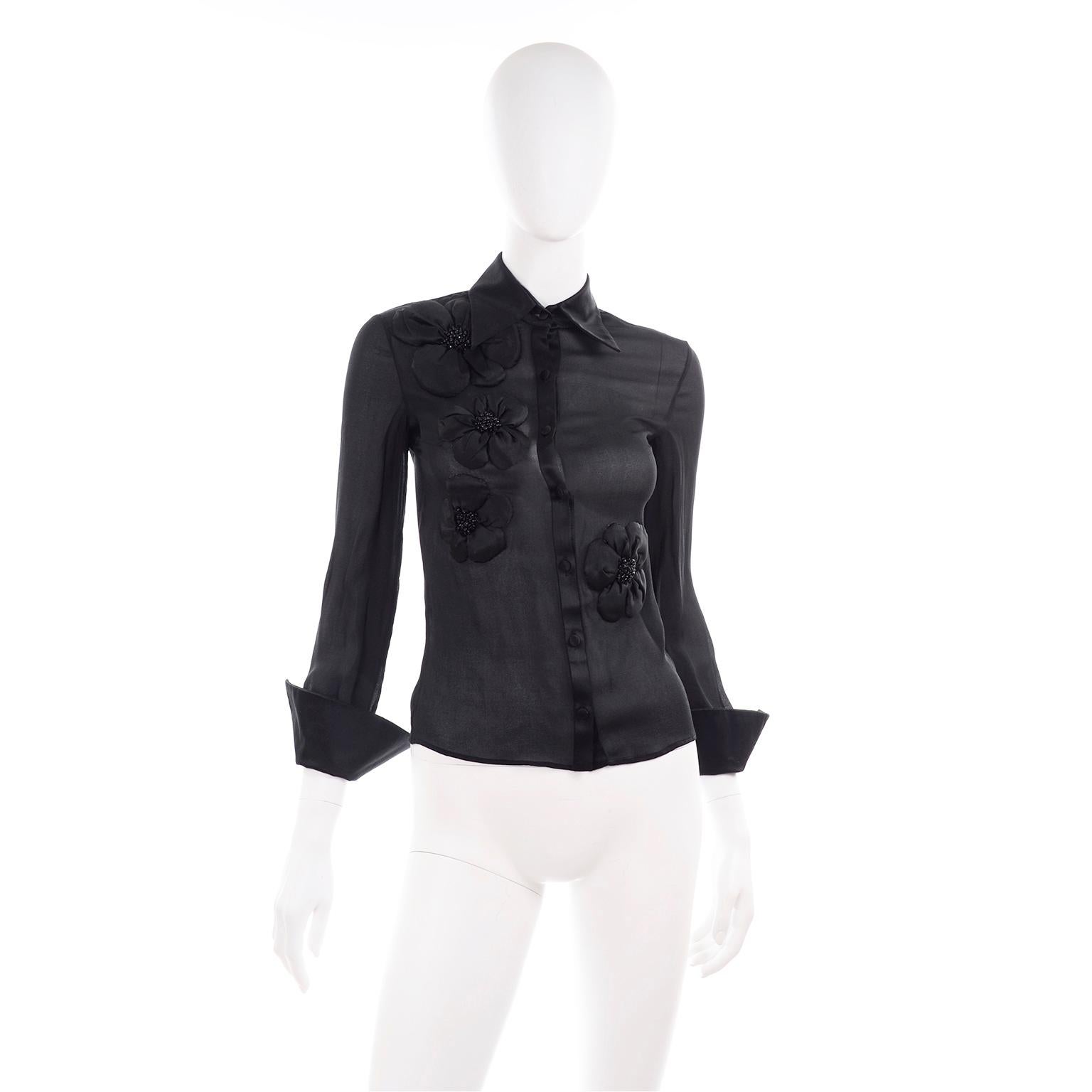 black sheer blouse