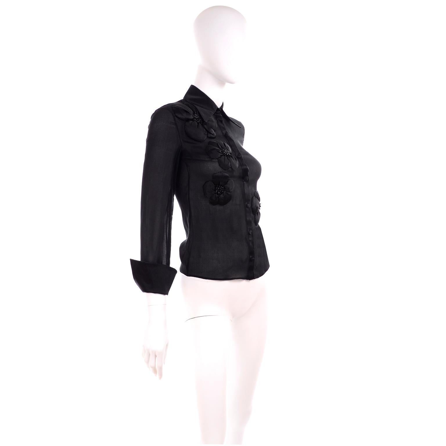 black chiffon blouses