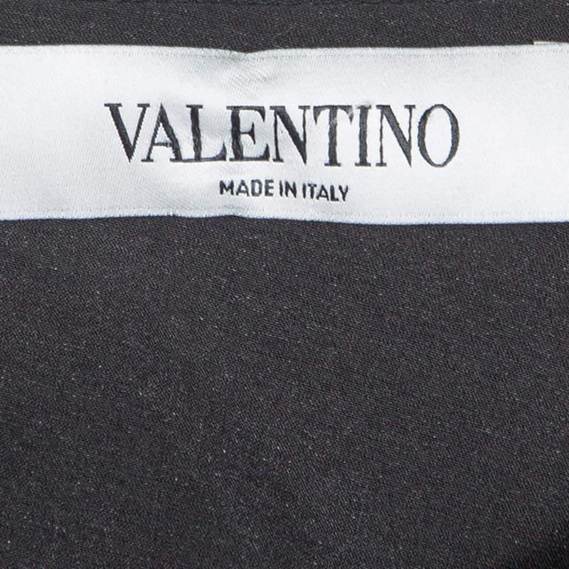 Valentino Black Short Sleeve Oversized Blouse M For Sale 1