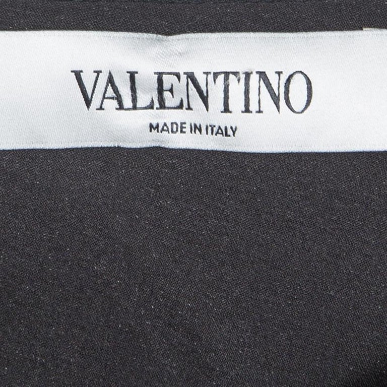 Valentino Black Short Sleeve Oversized Blouse M For Sale at 1stDibs
