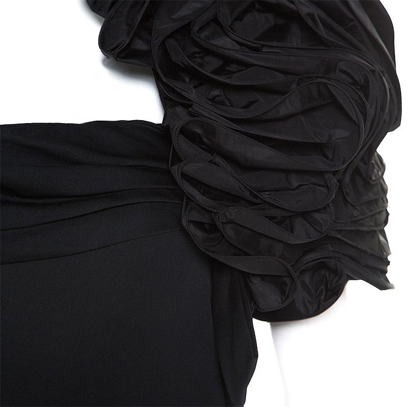Valentino Black Silk Bow Detail Strapless Gown and Ruffled Bolero Set L 1