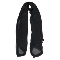 Valentino Black Silk Chiffon Sheer Scarf