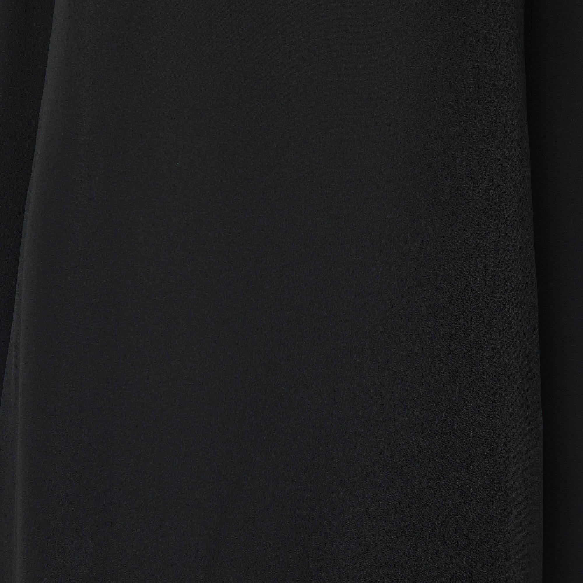Valentino Black Silk Crepe Sleeveless Maxi Dress M In Good Condition For Sale In Dubai, Al Qouz 2