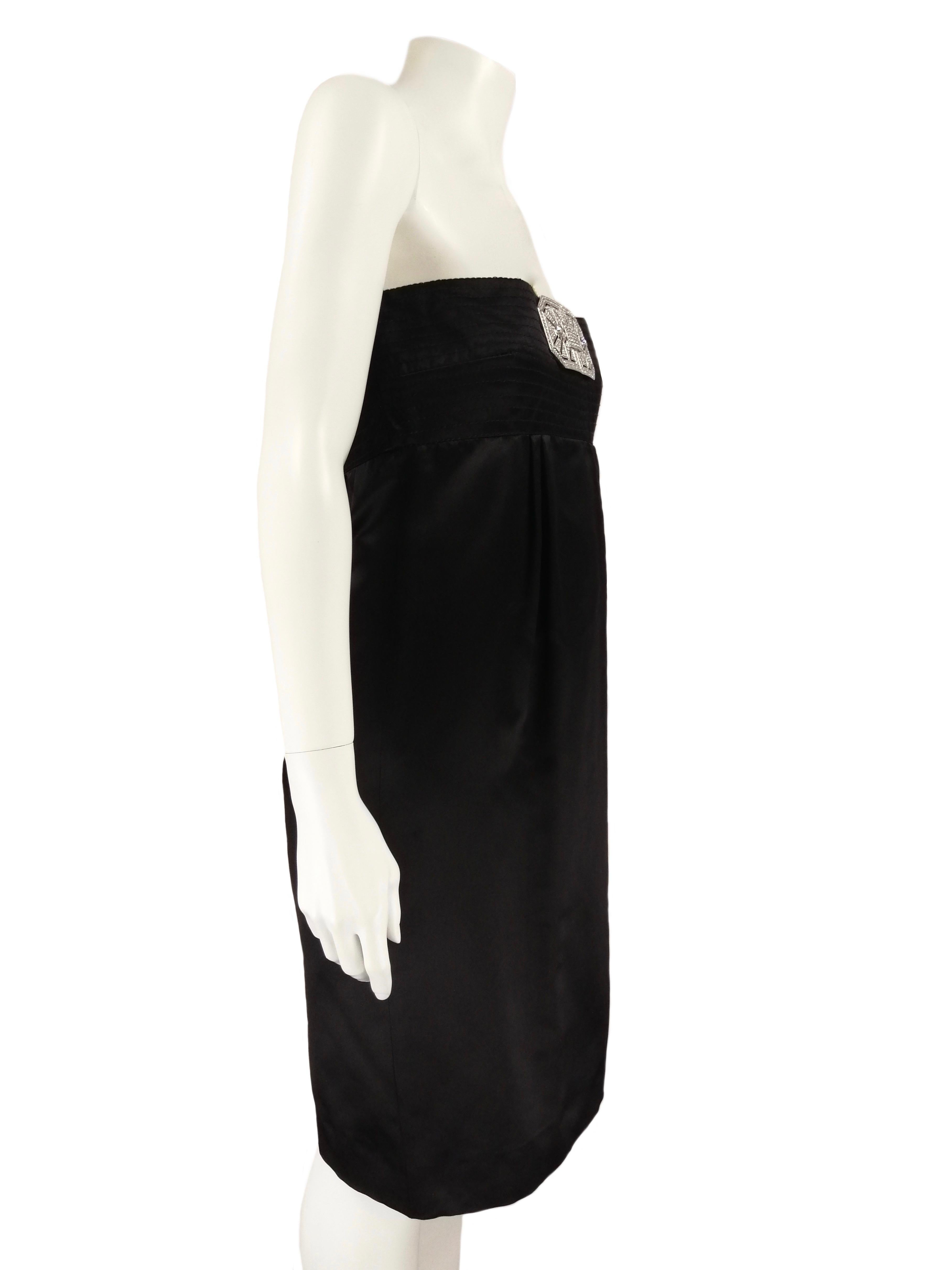 Valentino black silk dress For Sale 1
