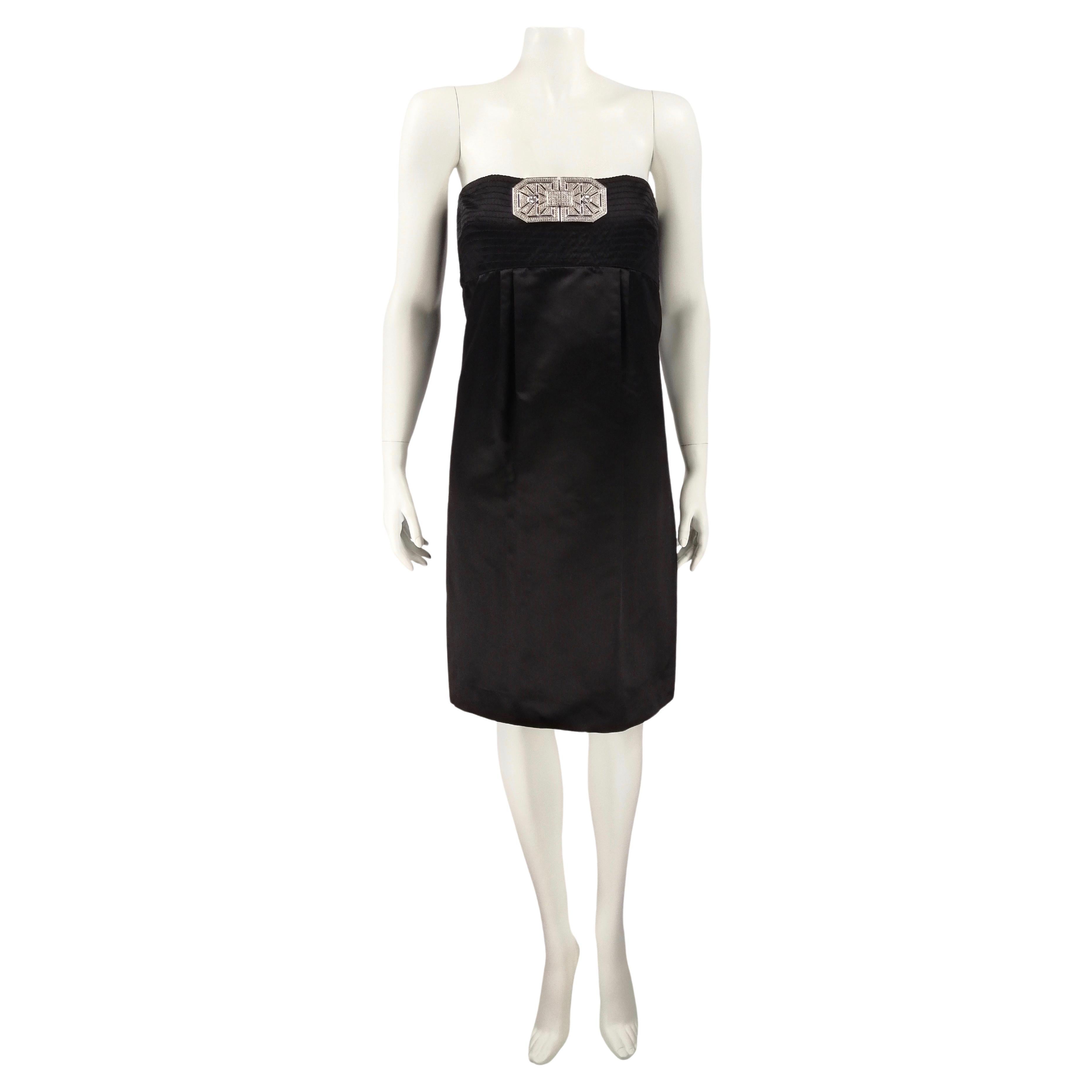 Valentino black silk dress For Sale