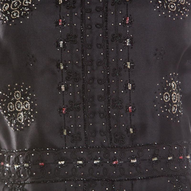 Valentino Black Silk Embellished Sleeveless Gown L 2