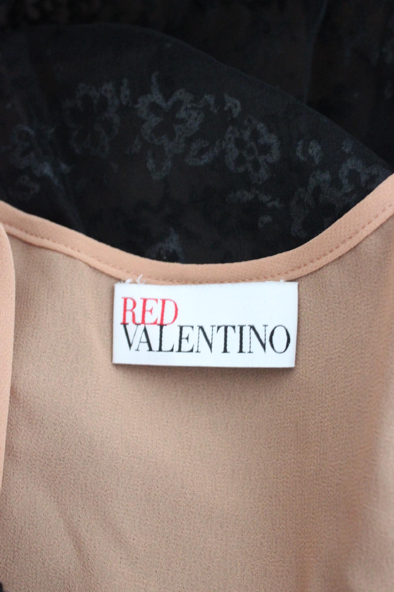 Valentino Black Silk Floral Balloon Evening Dress 2000s 2