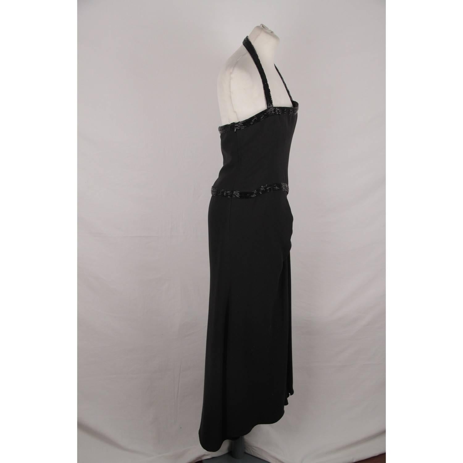 Women's Valentino Black Silk Halterneck Gown Evening Dress 