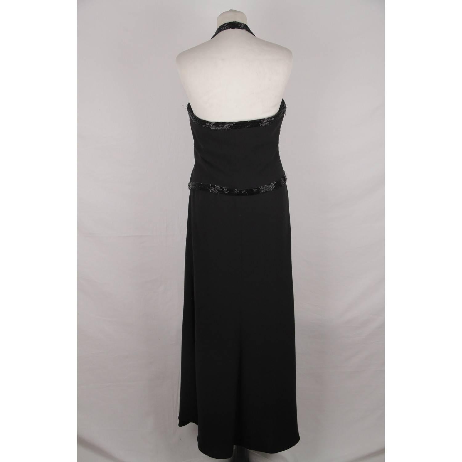 Valentino Black Silk Halterneck Gown Evening Dress  1