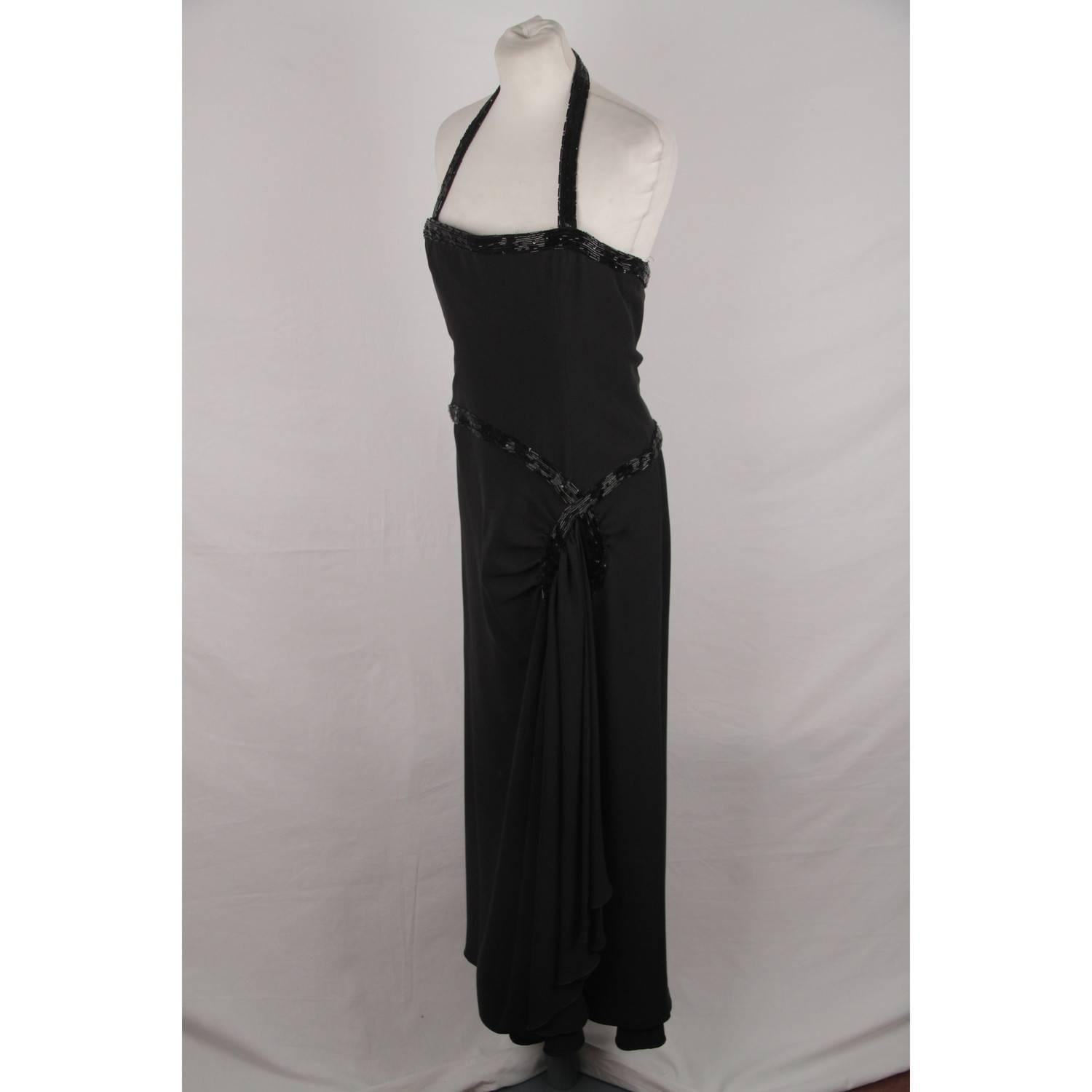 Valentino Black Silk Halterneck Gown Evening Dress  2