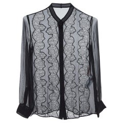 Valentino Black Silk & Lace Blouse S