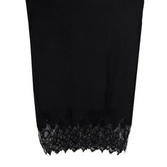 VALENTINO black silk LACE TRIMMED Shawl Scarf