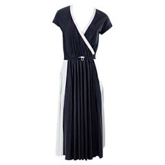 VALENTINO BLACK SILK MIDI DRESS size XS