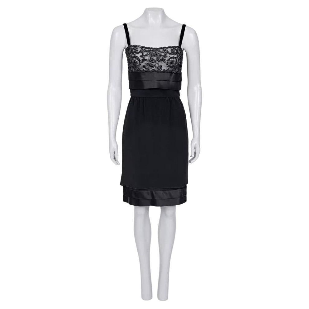 Valentino Black Silk Sequin Strappy Dress - UK 6 / XS For Sale