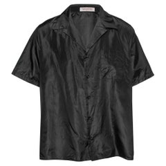 Valentino Schwarzes Kurzarmhemd aus Seide mit kurzen Ärmeln S