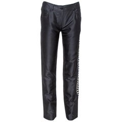 Valentino Black Silk Side Embellished Trousers M