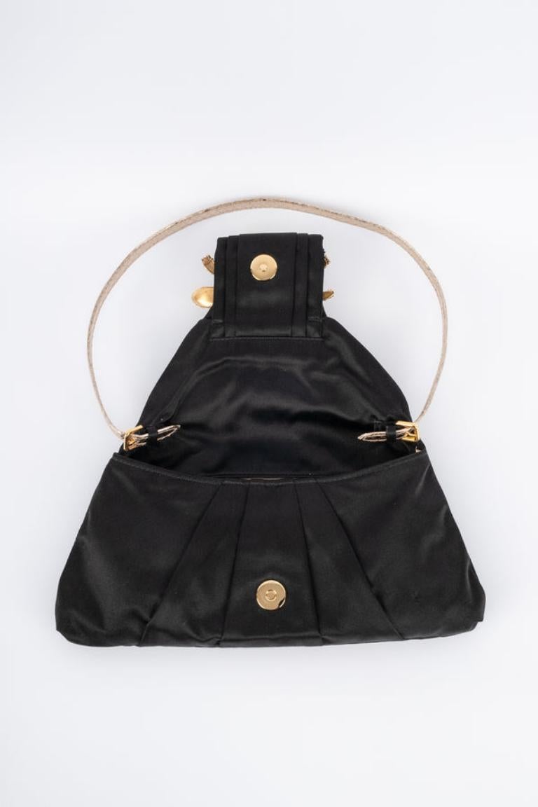 Valentino Black Silk Turtle Bag For Sale 1