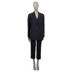 VALENTINO black silk & wool 2018 OVERSIZED DOUBLE BREASTE Blazer Jacket 46 XL