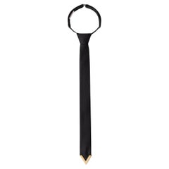 VALENTINO black silk & wool 2023 VALENTIE VLOGO Tie