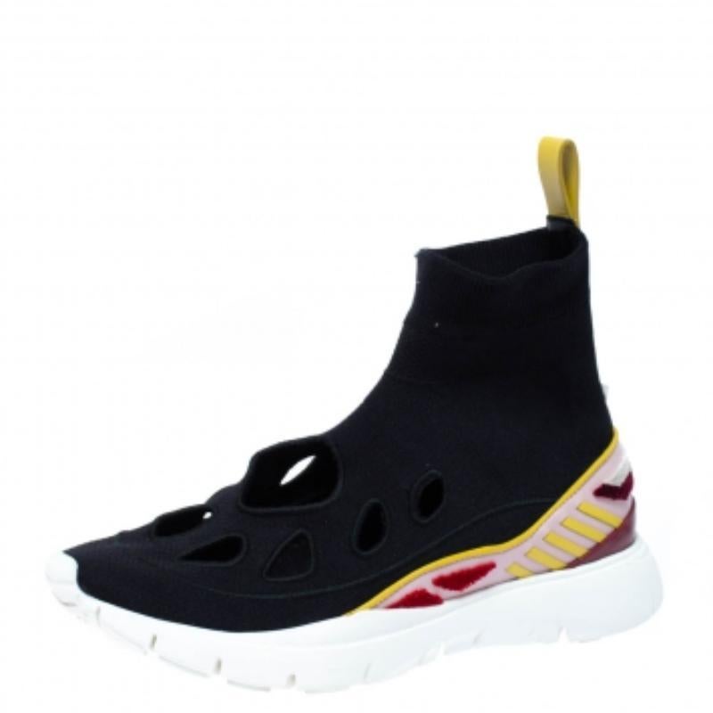 Valentino Nero in tessuto elasticizzato con calzino taglia 36 in vendita 3