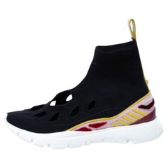 Valentino Black Stretch Fabric Cut Out Sock Sneakers Size 36