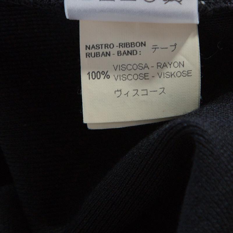 Valentino Black Stretch Knit Sleeveless Lace Insert Bodycon Dress M 1