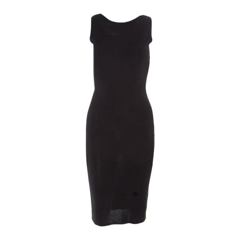 Valentino Black Stretch Knit Sleeveless Lace Insert Bodycon Dress M For ...