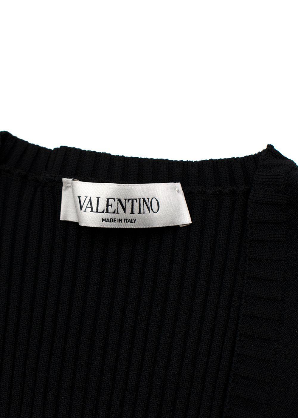 Donna Valentino Vestito a collo quadrato in maglia elastica nera - US 10 in vendita