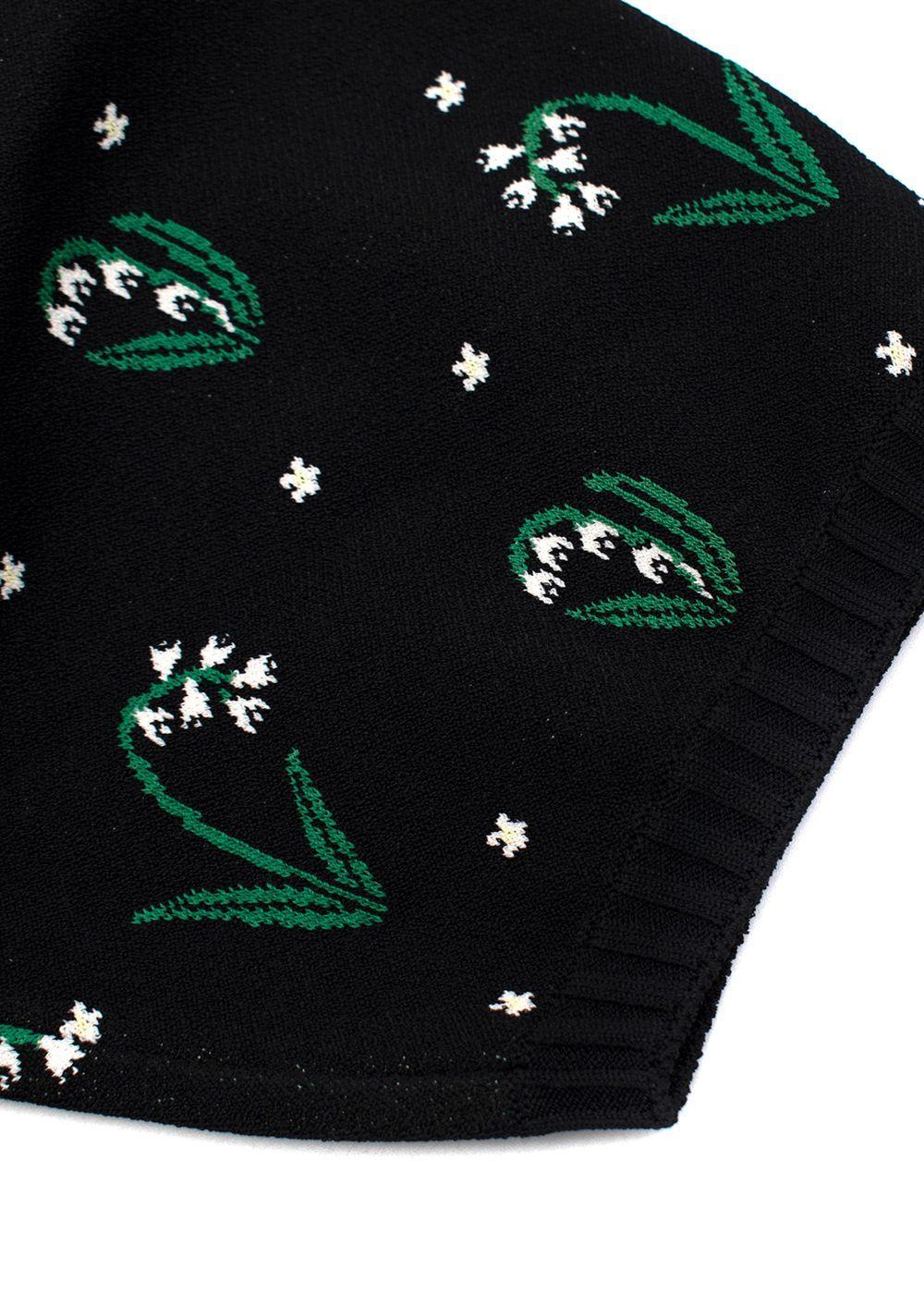 Valentino Vestito a collo quadrato in maglia elastica nera - US 10 in vendita 1