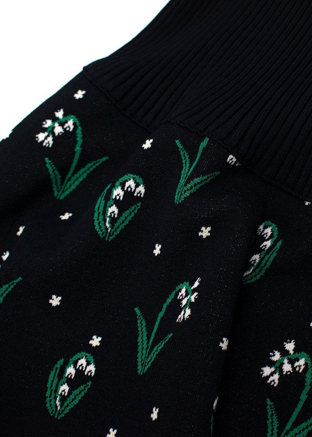 Valentino Vestito a collo quadrato in maglia elastica nera - US 10 in vendita 2