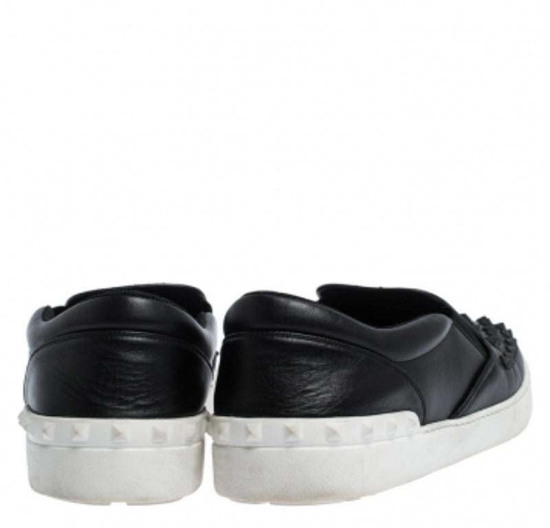 Nero Valentino - Sneakers Slip On in pelle nera con borchie Taglia 45 in vendita