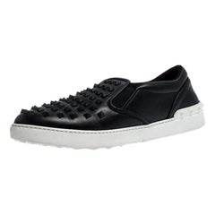 Valentino - Sneakers Slip On in pelle nera con borchie Taglia 45