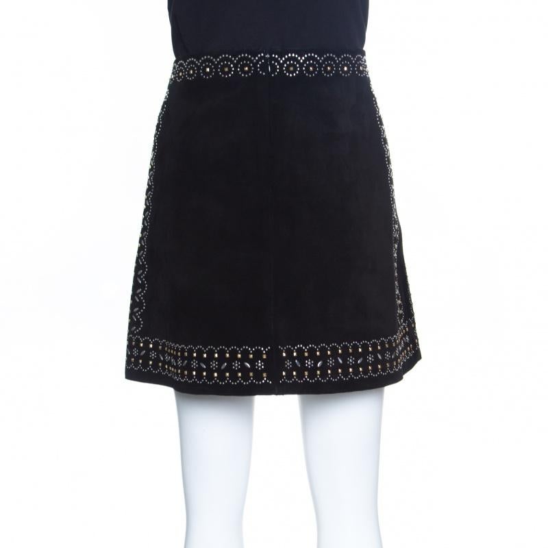 black studded skirt